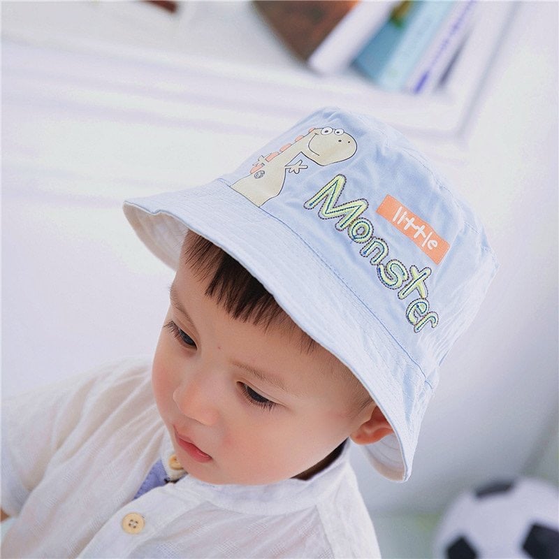 Mũ vải vành Miller BT - 2 mặt xanh/be little monster/cheeky