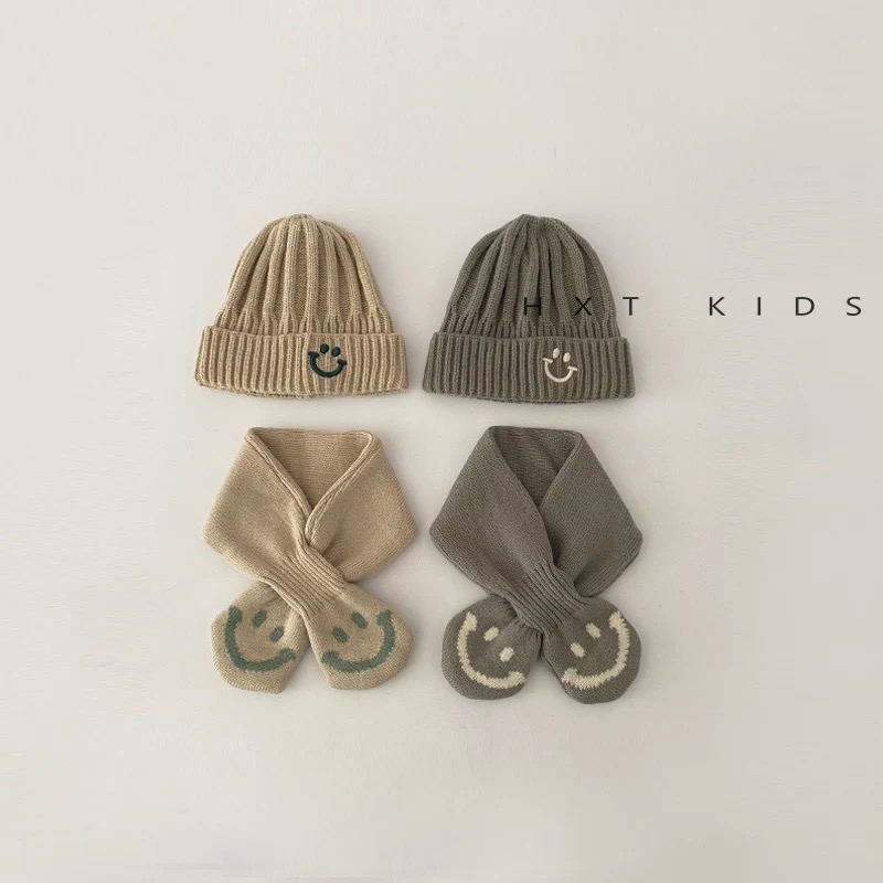 Set khăn + mũ mặt cười nhiều màu BTBG size 1-5y
