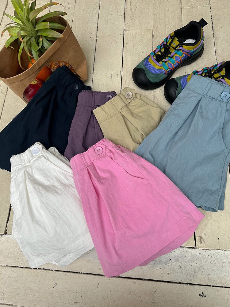 Quần short kaki AMBB ống rộng 2 màu be/xanh bé gái size 120-170