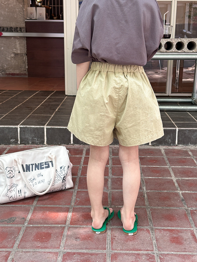 Quần short kaki AMBB ống rộng 2 màu be/xanh bé gái size 120-170