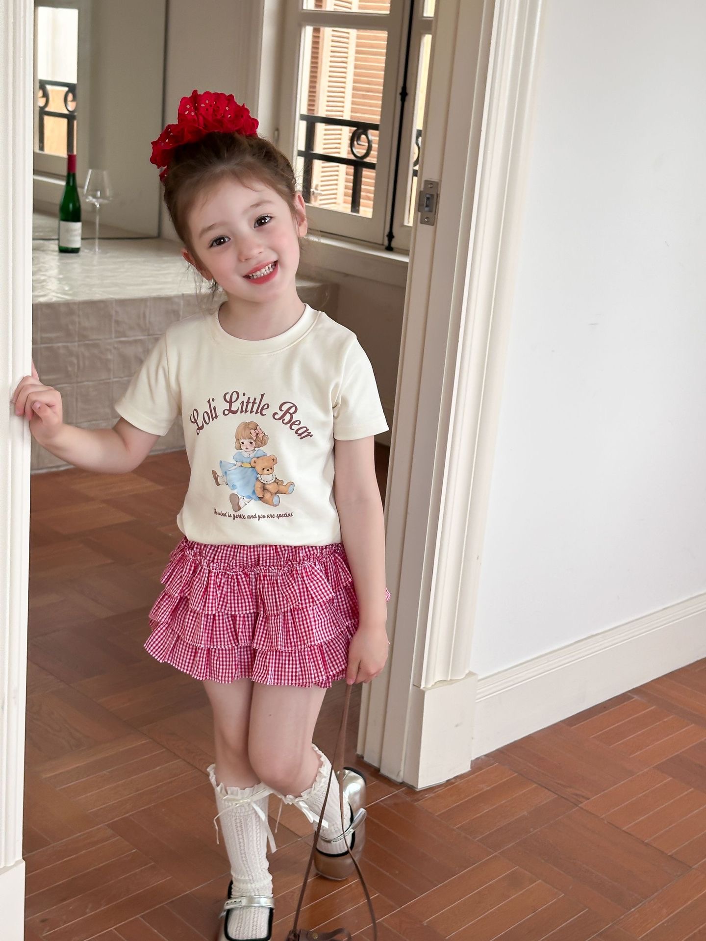 Áo cotton Ambb Loli Little Bear 3 màu bé gái size 90-170