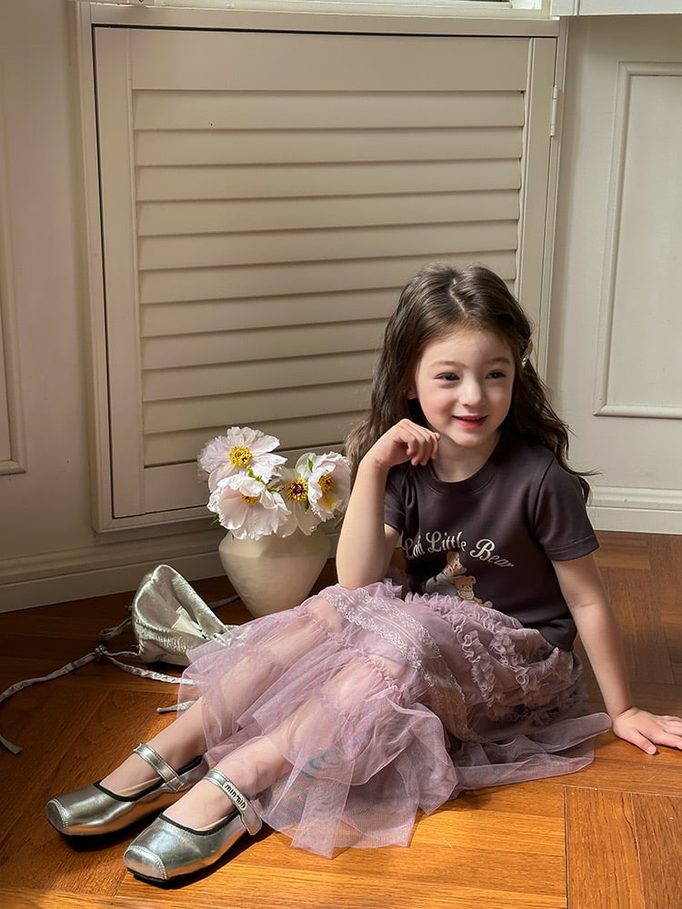 Áo cotton Ambb Loli Little Bear 3 màu bé gái size 90-170