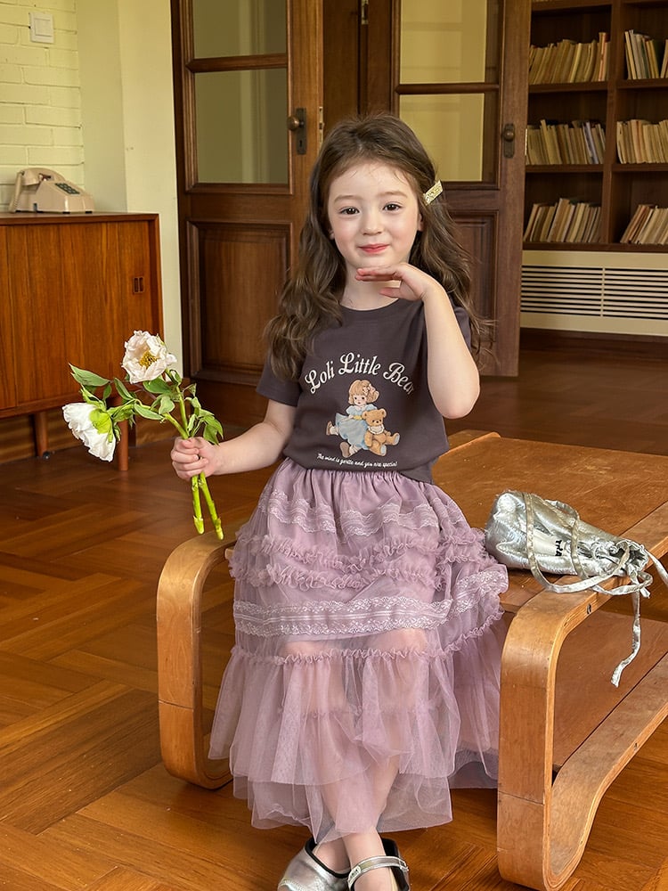 Áo cotton Ambb Loli Little Bear 3 màu bé gái size 90-170