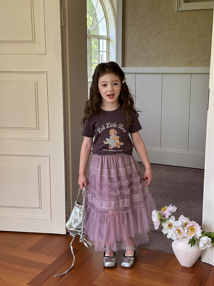 Áo cotton Ambb Loli Little Bear 3 màu bé gái size 90-170