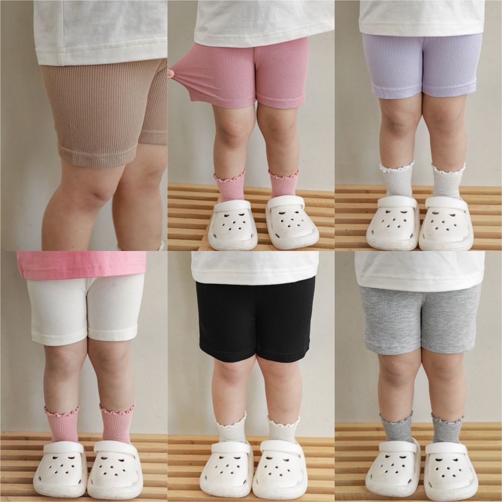 Quần legging đùi thun tăm 5 màu Bé Gái size 80 - 140