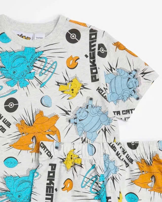 Bộ cotton Mario, Naruto, Pokemon dư xịn nhiều màu cho bé trai size 7-16y