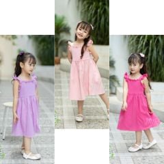 Váy thô đũi June hay dây vai cánh tiên trơn nhiều màu BG size 1-10y