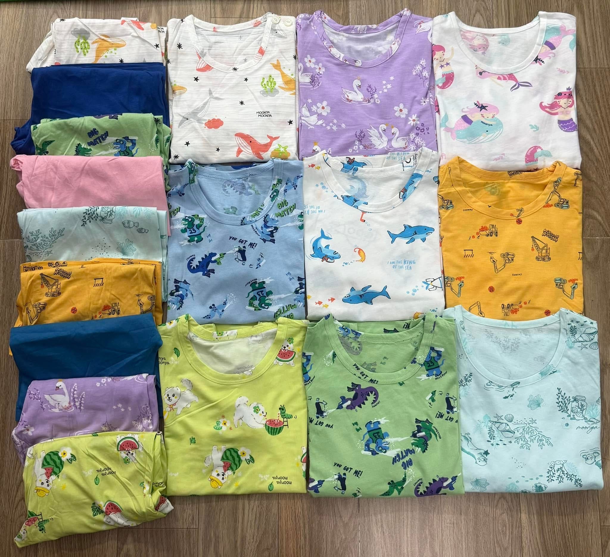 Bộ cotton, tencel xuất Hàn Moonya, Chummy dư xịn nhiều màu cho bé size 100-170