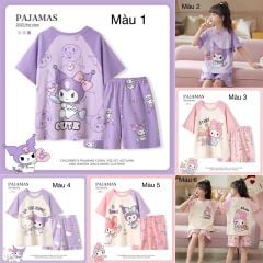 Bộ pyjama cotton Kuromi Melody nhiều màu BG size 100-145