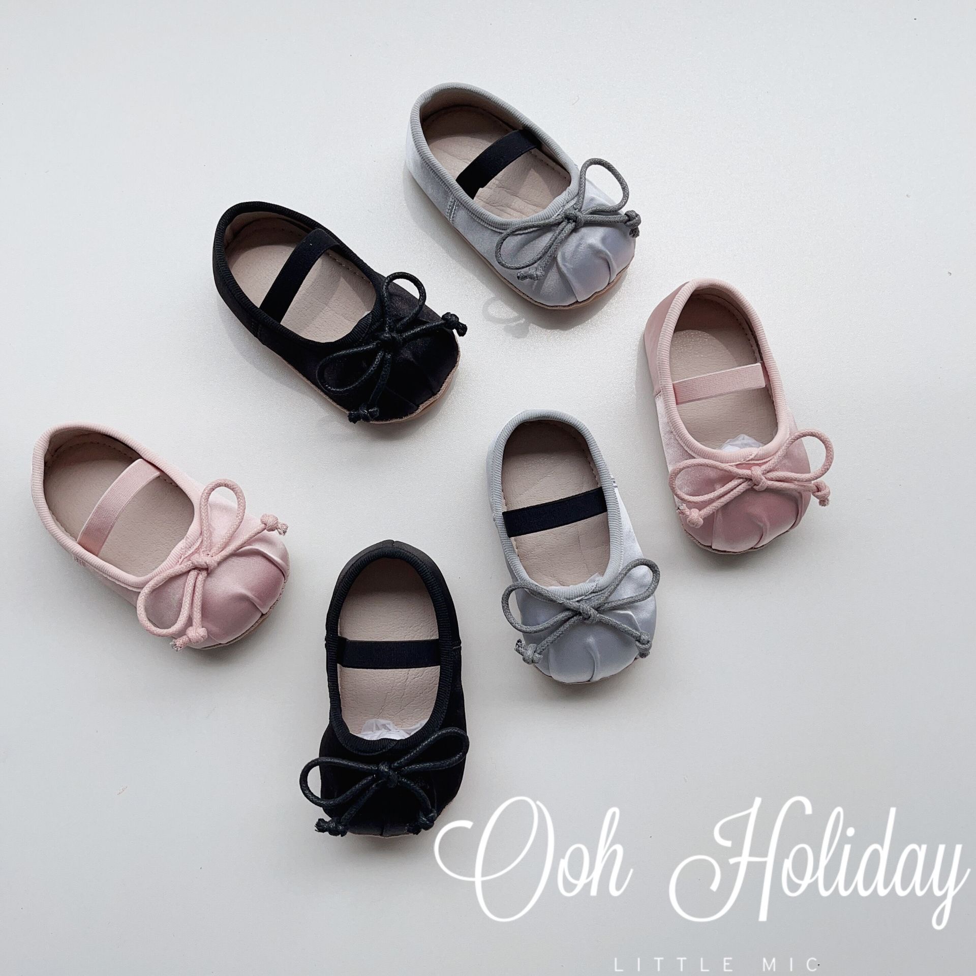 Giày tập đi đế cao su mềm đính nơ nhiều màu bé gái size 11-13cm