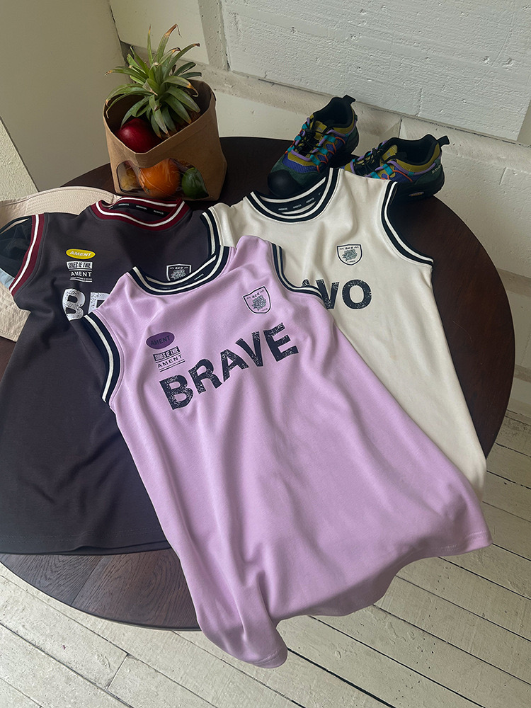 Váy thun thể thao AMBB sát nách BRAVE nhiều màu bé gái size 110-170