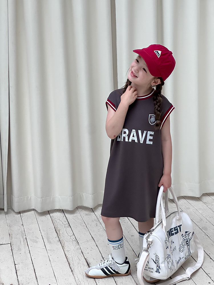 Váy thun thể thao AMBB sát nách BRAVE nhiều màu bé gái size 110-170