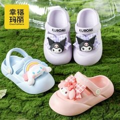 Sục nhựa Mario hoạ tiết Melody, Kuromi nơ kẻ 2 màu bé gái size 140-190