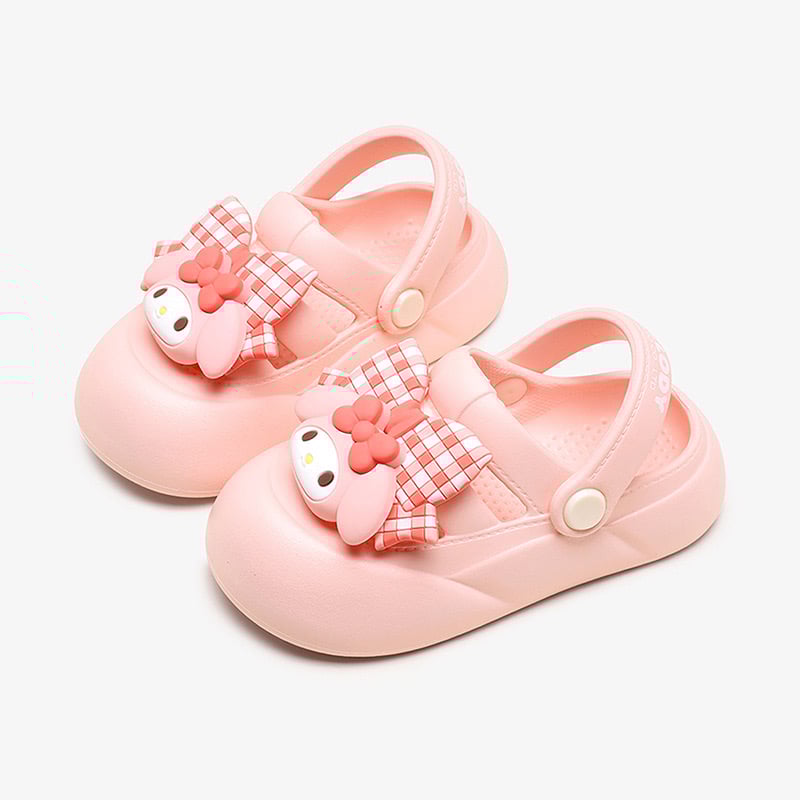 Sục nhựa Mario hoạ tiết Melody, Kuromi nơ kẻ 2 màu bé gái size 140-190