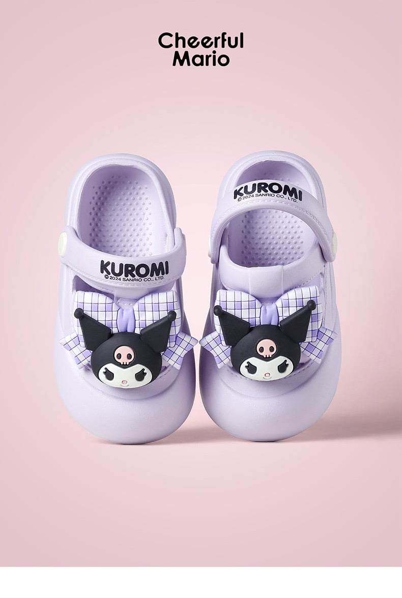 Sục nhựa Mario hoạ tiết Melody, Kuromi nơ kẻ 2 màu bé gái size 140-190