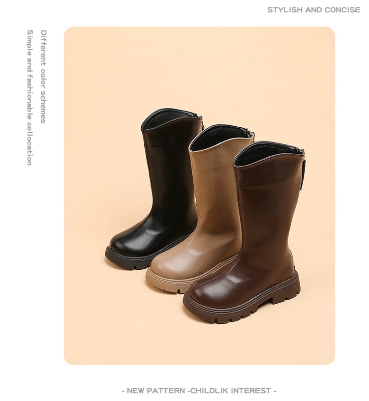 F3063 - Bốt cao cổ da mềm 3 màu BG size 26-36