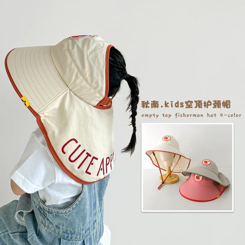 Mũ vành rộng chống nắng Cute Apple nhiều màu cho bé