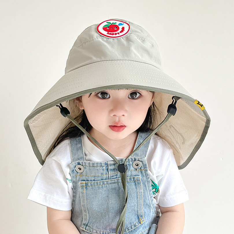 Mũ vành rộng chống nắng Cute Apple nhiều màu cho bé
