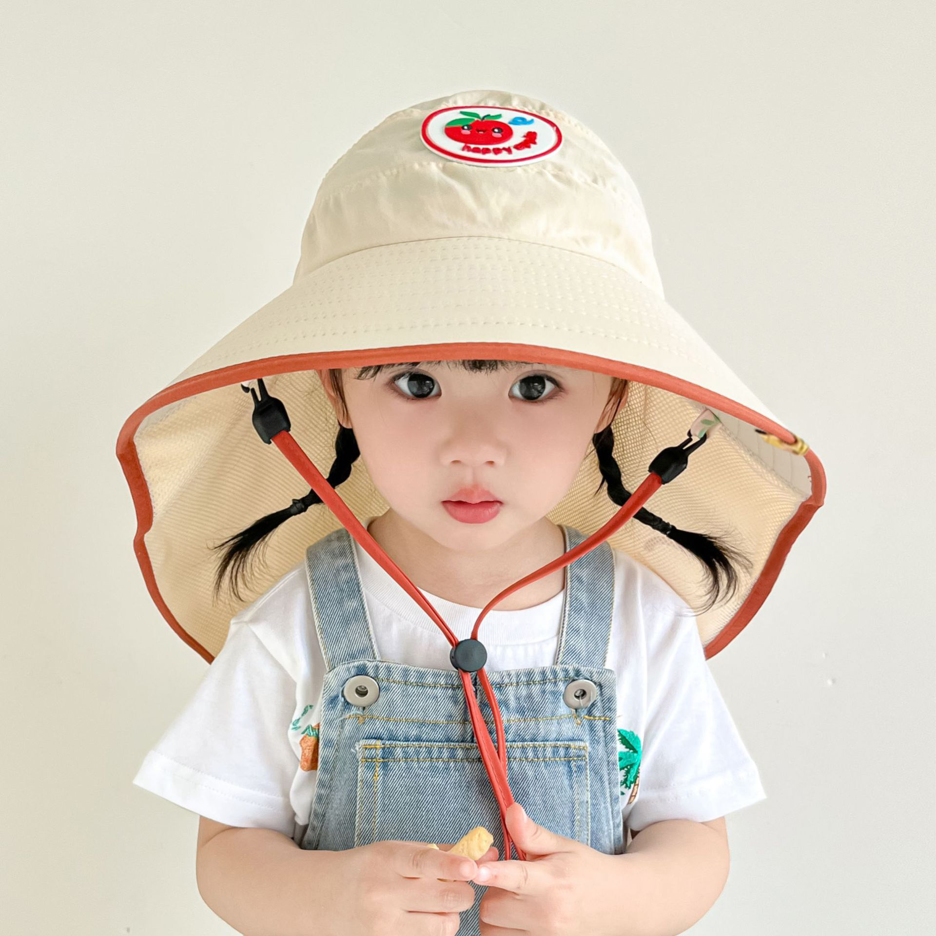 Mũ vành rộng chống nắng Cute Apple nhiều màu cho bé