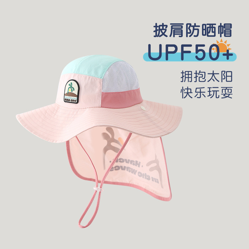 Mũ vải vành gáy chống nắng logo cây dừa nhiều màu cho bé size 4-10y