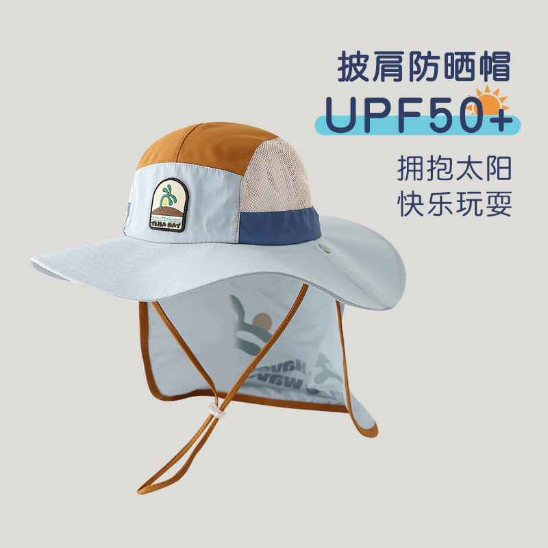 Mũ vải vành gáy chống nắng logo cây dừa nhiều màu cho bé size 4-10y