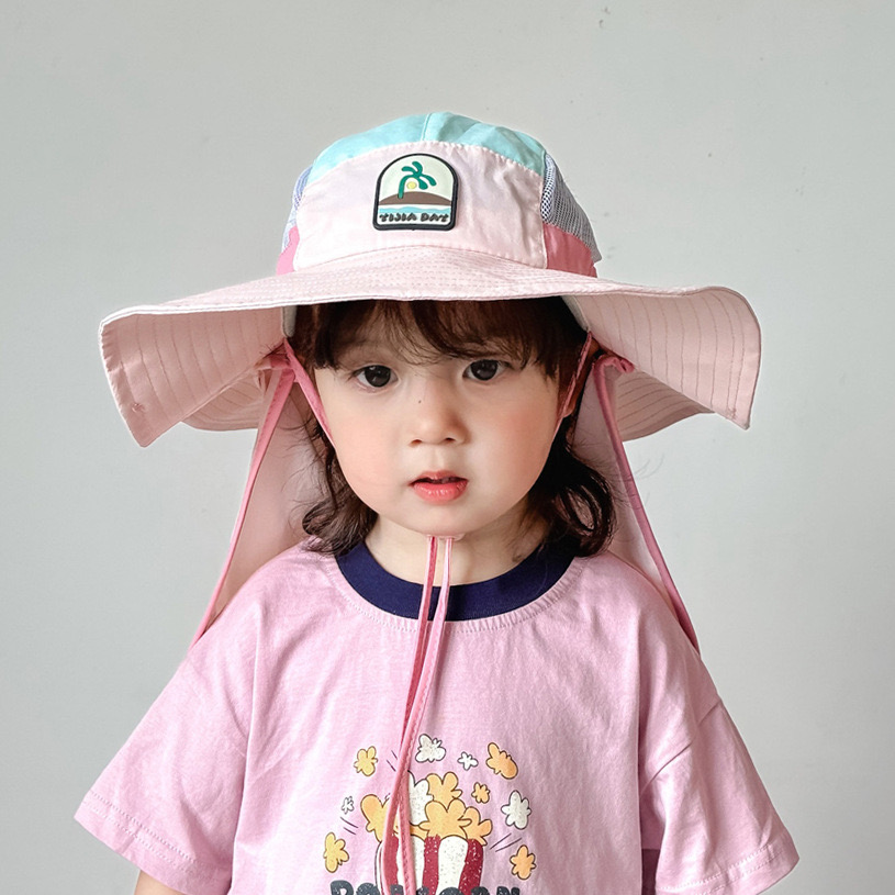 Mũ vải vành gáy chống nắng logo cây dừa nhiều màu cho bé size 4-10y