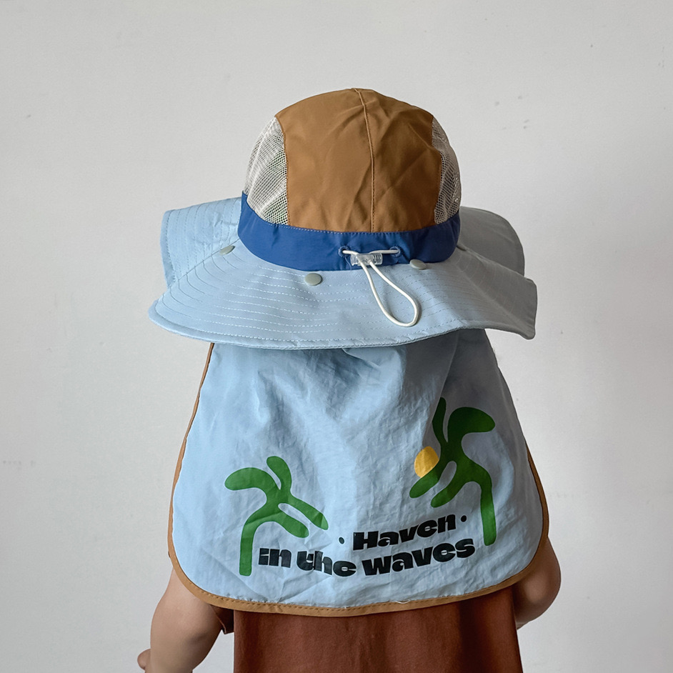 Mũ vải vành gáy chống nắng logo cây dừa nhiều màu cho bé size 4-10y