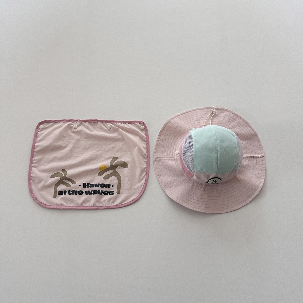 Mũ vải vành gáy chống nắng logo cây dừa nhiều màu cho bé size 4-10y