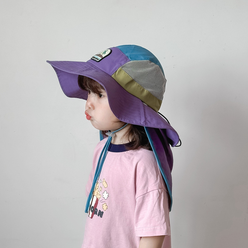 Mũ vải vành gáy chống nắng logo cây dừa nhiều màu cho bé size 4-10y
