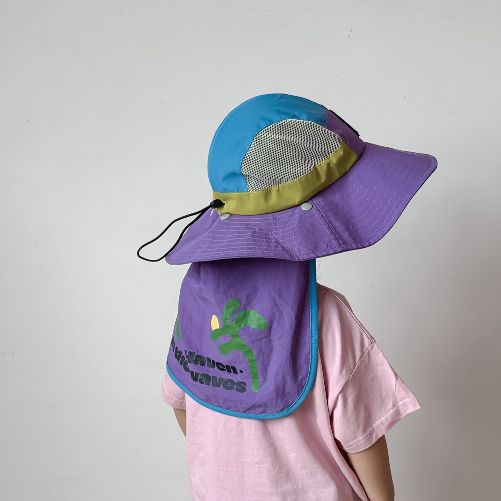 Mũ vải vành gáy chống nắng logo cây dừa nhiều màu cho bé size 4-10y