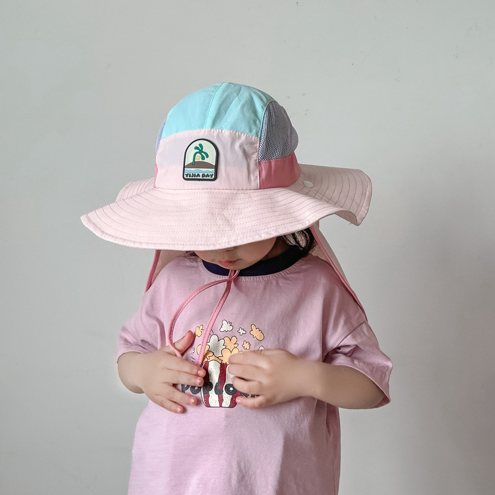 Mũ vải vành gáy chống nắng logo cây dừa nhiều màu cho bé size 4-10y