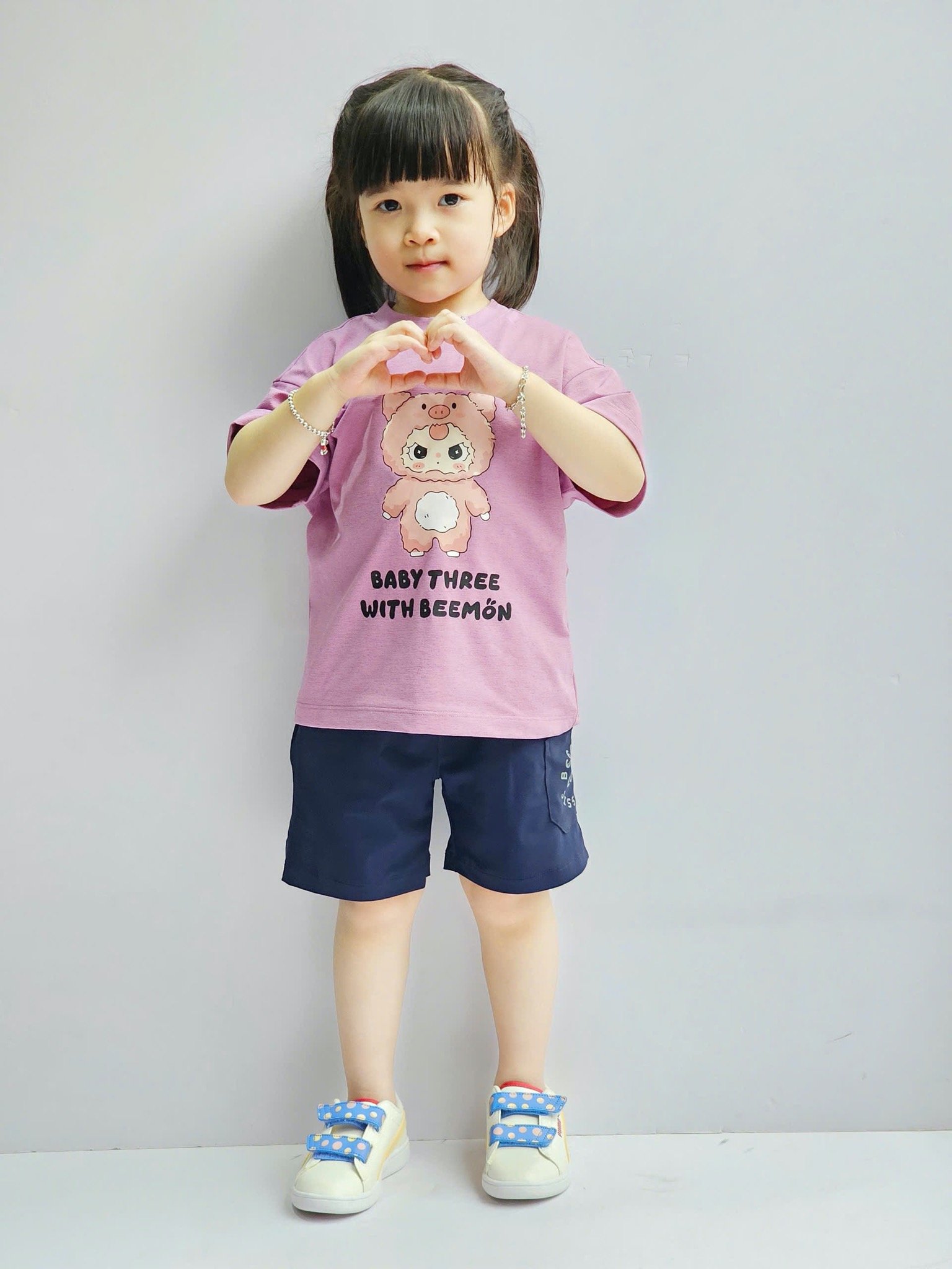 Bộ vải golf Bee Mon Capybara, Baby Three nhiều màu cho bé size 120-160