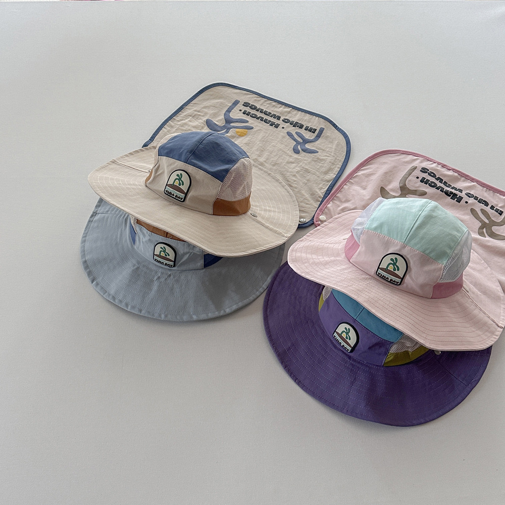 Mũ vải vành gáy chống nắng logo cây dừa nhiều màu cho bé size 4-10y