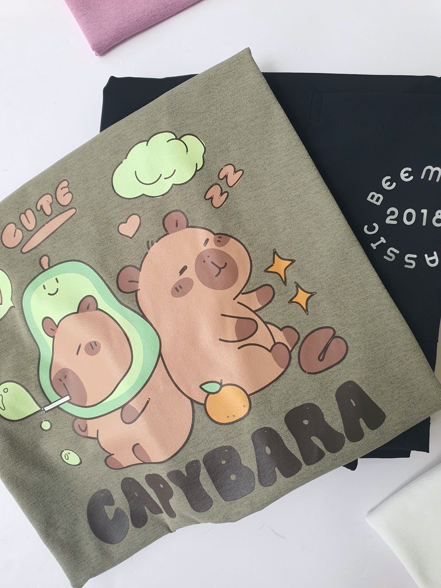 Bộ vải golf Bee Mon Capybara, Baby Three nhiều màu cho bé size 120-160