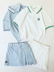 Set bộ polo thể thao + chân váy Beemon 2 màu trắng/xanh bé gái size 120-160