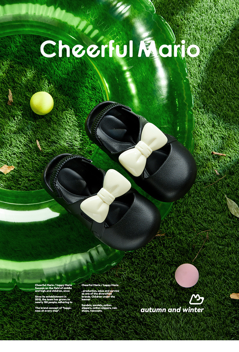 Sandal nhựa Mario đính nơ nhiều màu cho bé size 170-220