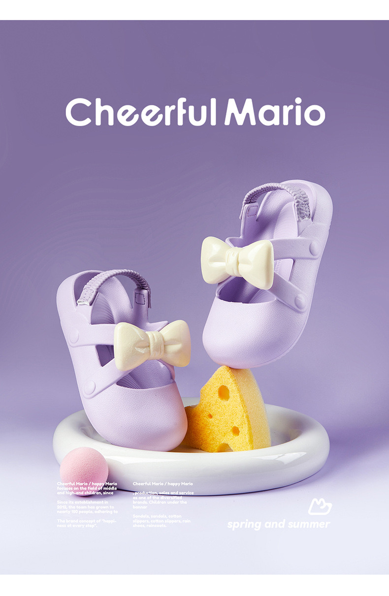 Sandal nhựa Mario đính nơ nhiều màu cho bé size 170-220