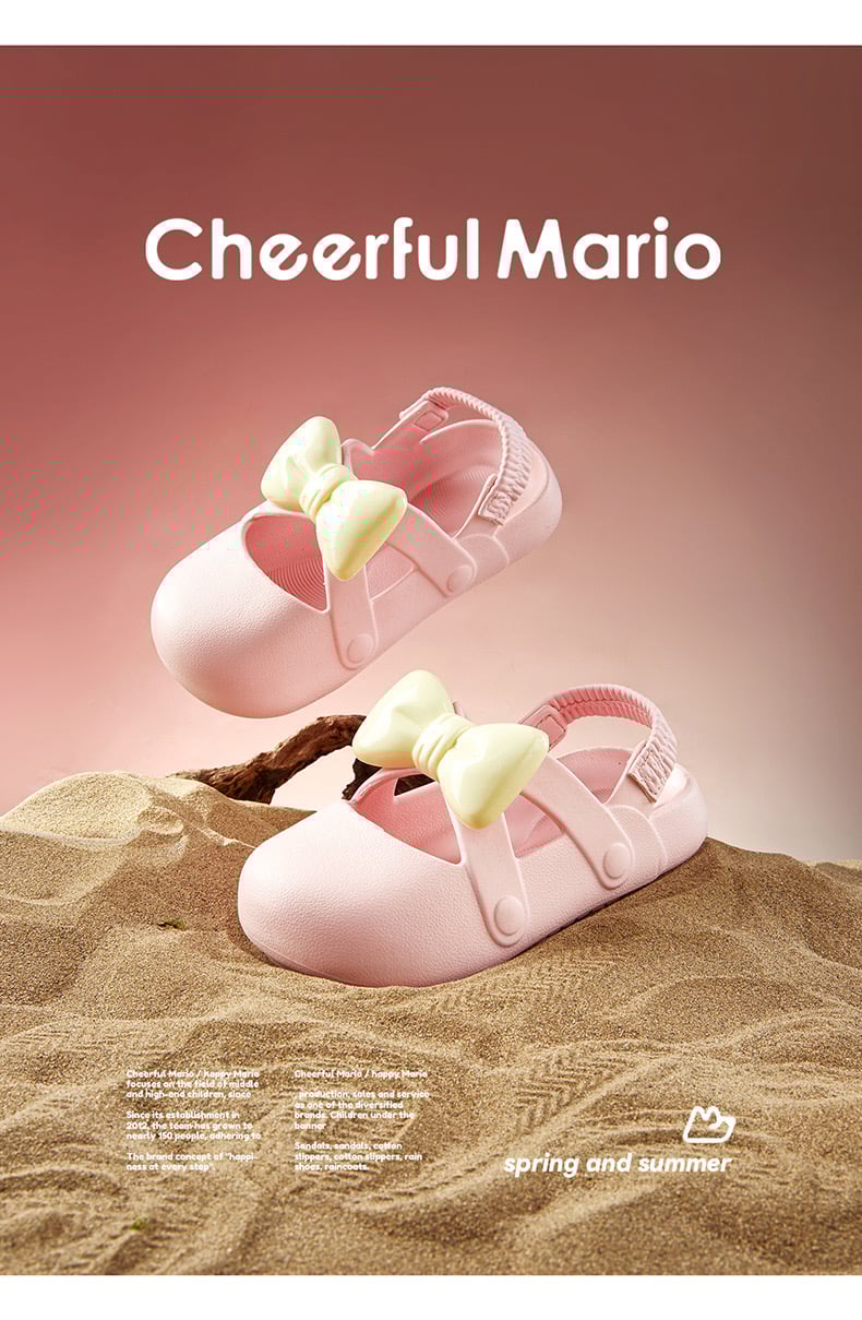 Sandal nhựa Mario đính nơ nhiều màu cho bé size 170-220