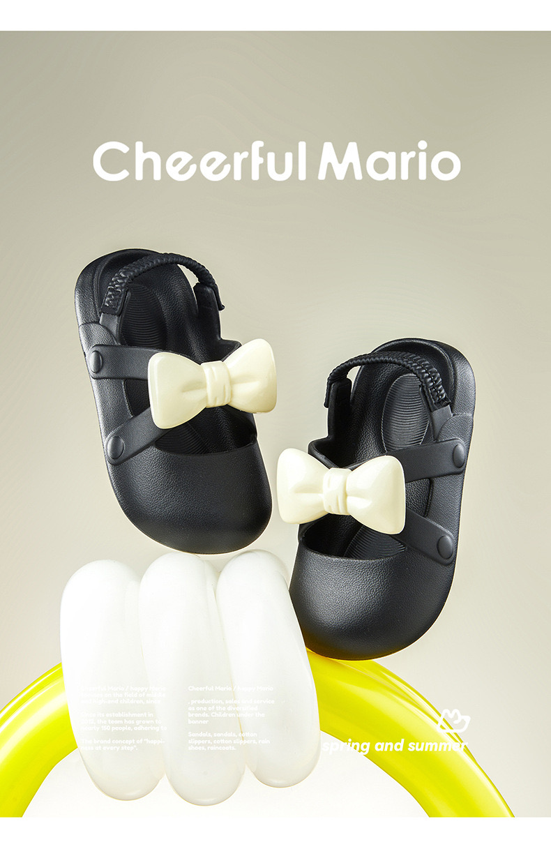 Sandal nhựa Mario đính nơ nhiều màu cho bé size 170-220