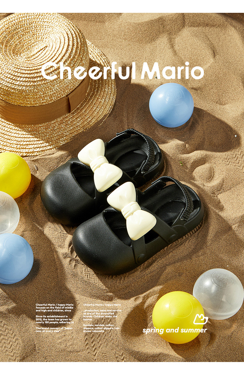 Sandal nhựa Mario đính nơ nhiều màu cho bé size 170-220