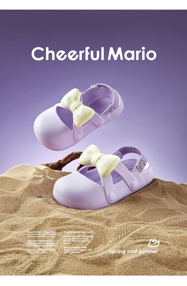 Sandal nhựa Mario đính nơ nhiều màu cho bé size 170-220