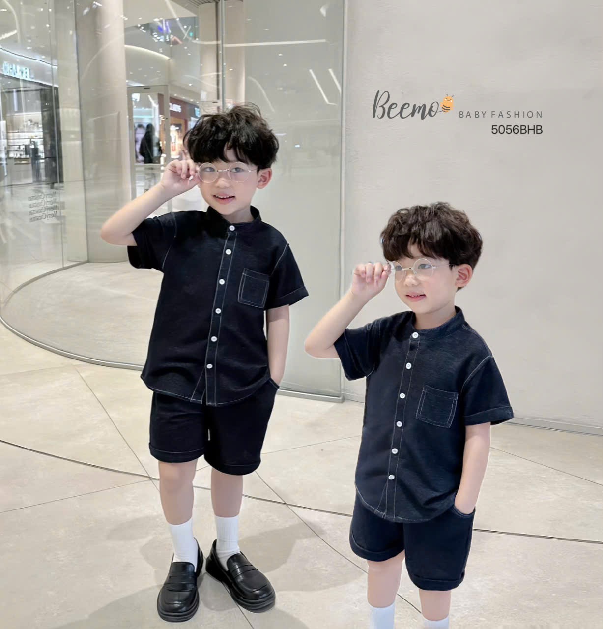 Bộ Beemo cổ tàu giả jean cho bé trai size 80-140