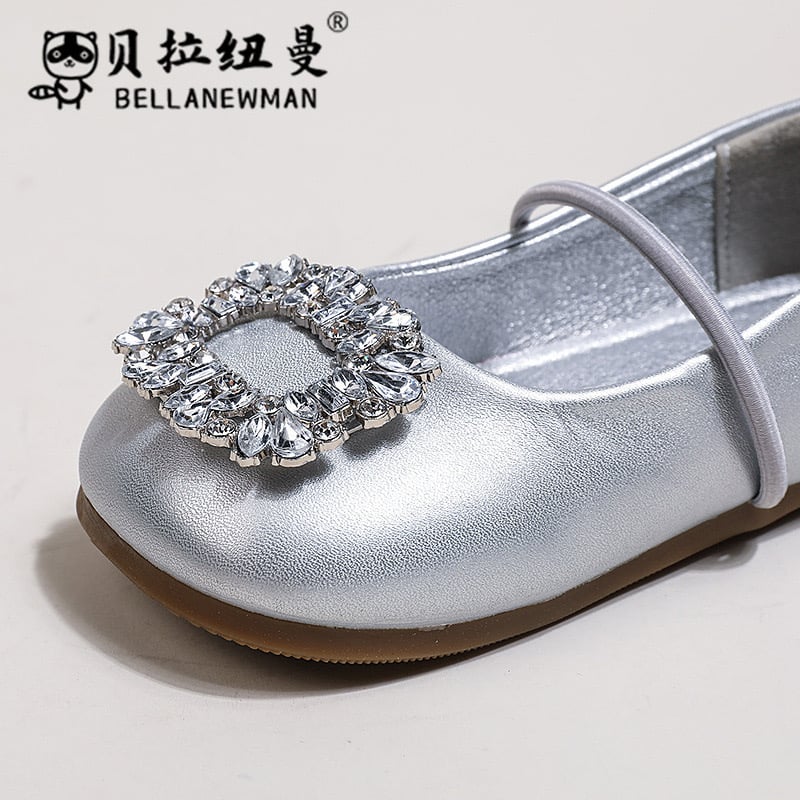 FK 128 - Giày búp bê đính vòng hạt 3 màu cho bé gái size 23-34
