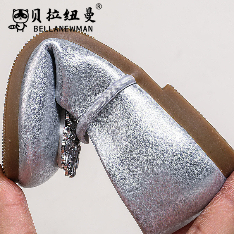 FK 128 - Giày búp bê đính vòng hạt 3 màu cho bé gái size 23-34