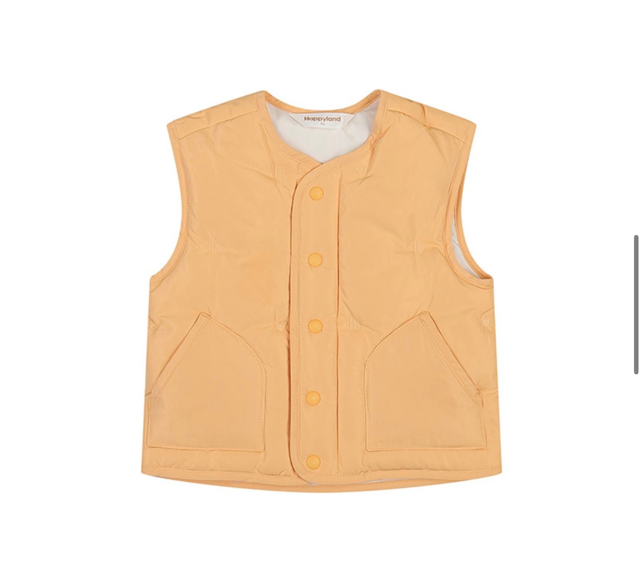Áo gile lông vũ siêu nhẹ Happy Land xuất Hàn 2 màu kem/vàng cho bé size 90-120