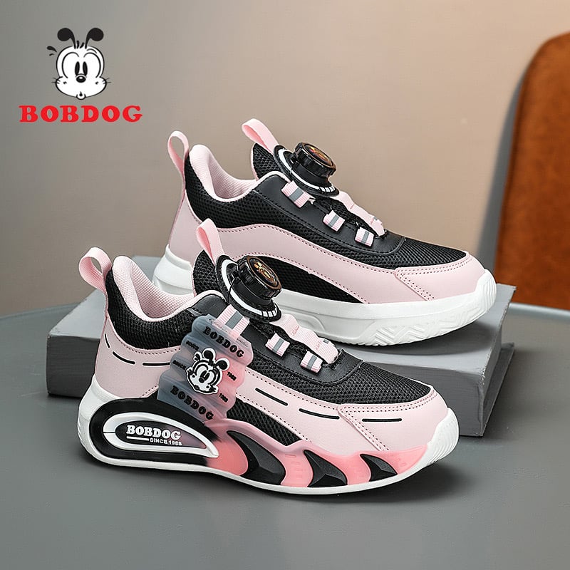 K850A - Giày thể thao Bobdog siêu nhẹ phối màu 2 màu đen/ hồng cho bé size 29-39