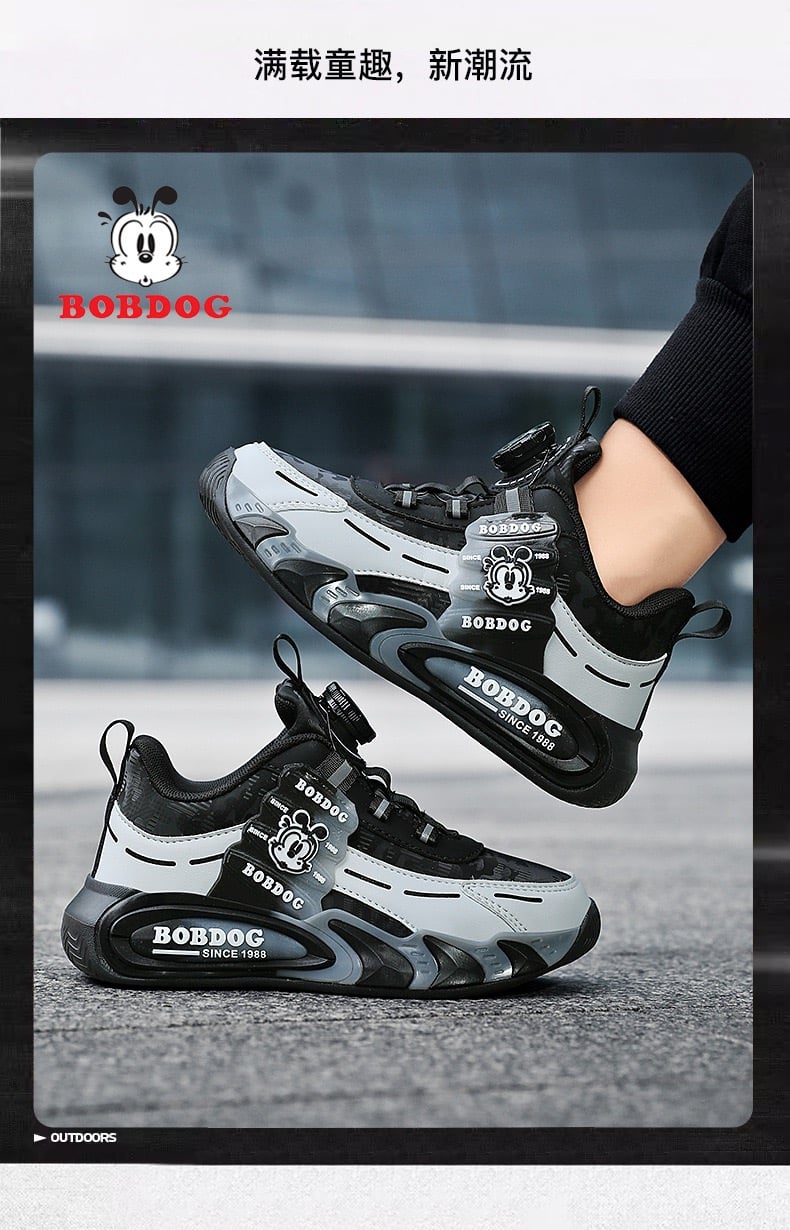 K850A - Giày thể thao Bobdog siêu nhẹ phối màu 2 màu đen/ hồng cho bé size 29-39