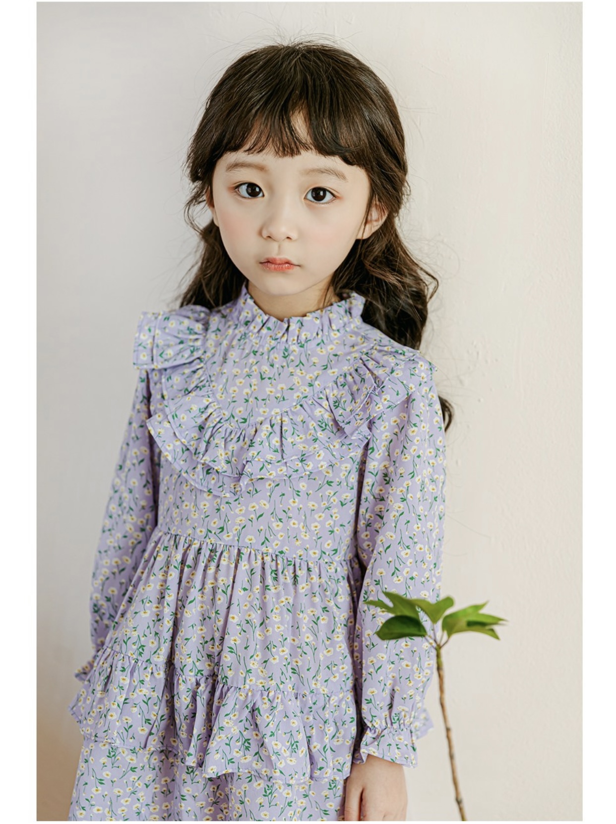Váy chiffon Babidiboo màu tím hoa nhí bèo tầng size 110 / 150