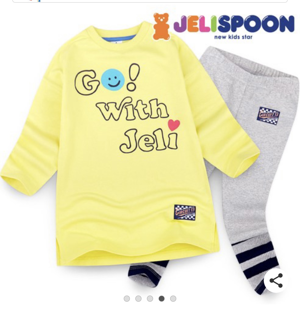 Bộ Jelispoon áo váy nỉ da cá + legging Go with Jeli xanh/vàng