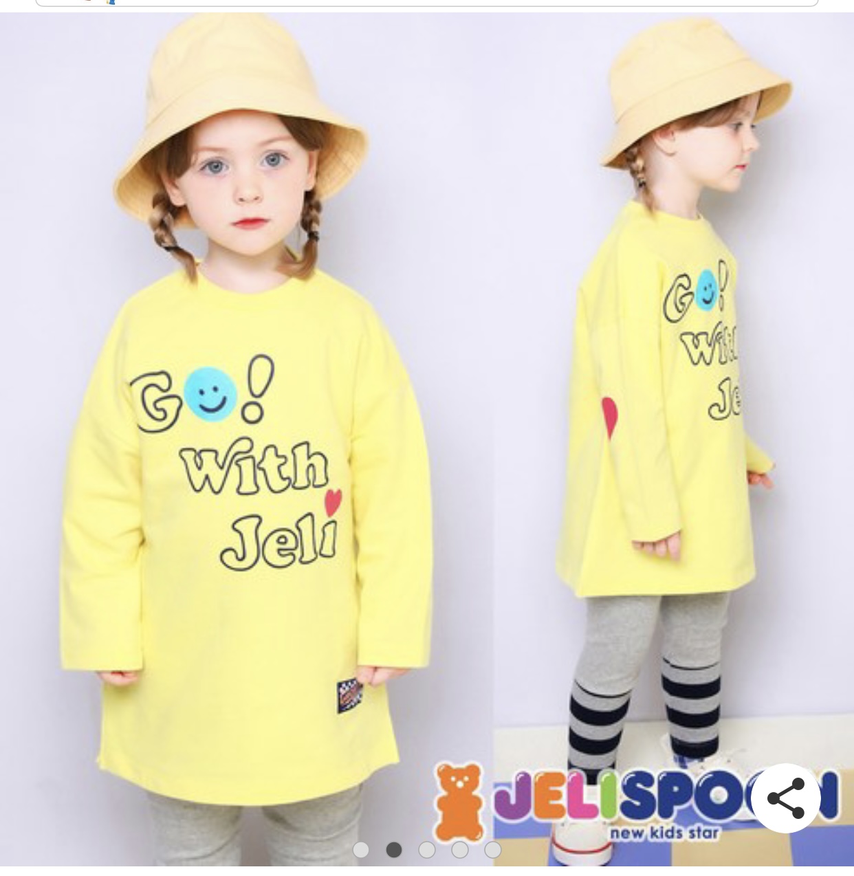 Bộ Jelispoon áo váy nỉ da cá + legging Go with Jeli xanh/vàng